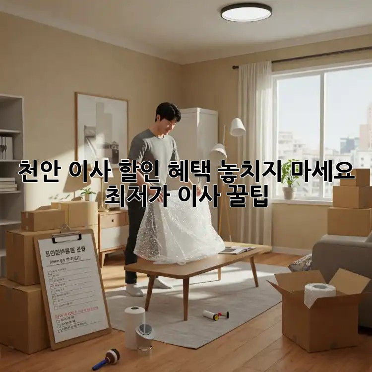 천안 이사 할인 혜택 놓치지 마세요! 최저가 이사 꿀팁
