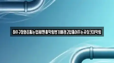 하수구정화조뚫는업체맨홀막힘변기배관고압뚫어주는곳싱크대막힘