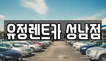 경기 성남시 중원구 도촌동 렌트카 전문 유정렌트카 성남점