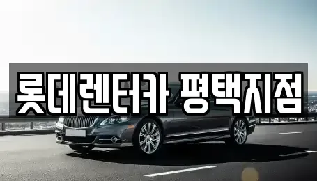 경기도 평택시 단기렌트카 전문 롯데렌터카 평택지점