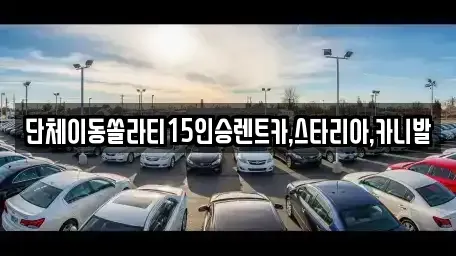 서울 중구 초동 렌트카 전문 단체이동쏠라티15인승렌트카,스타리아,카니발