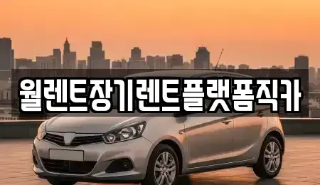 서울특별시 종로구 누하동 장기렌트카 전문 월렌트장기렌트플랫폼직카
