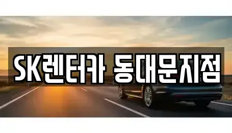 서울특별시 종로구 연지동 렌트카 전문 SK렌터카 동대문지점