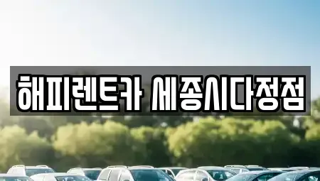 세종 다정동 렌트카 전문 해피렌트카 세종시다정점