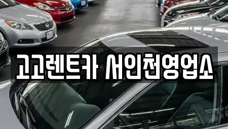 인천광역시 서구 심곡동 렌트카 전문 고고렌트카 서인천영업소
