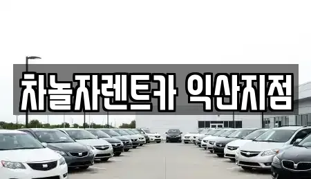 전북특별자치도 익산시 남중동 렌트카 전문 차놀자렌트카 익산지점